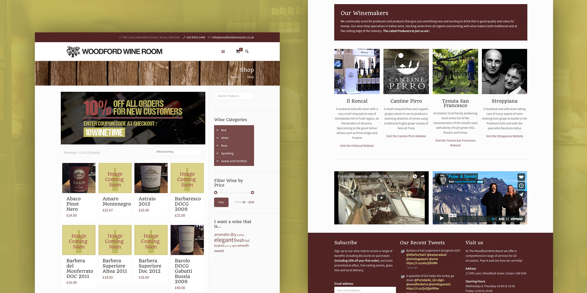 Woodford Wine Room Website